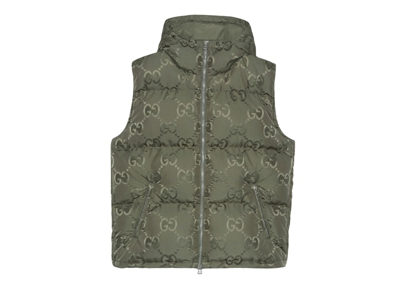 Gucci Jumbo GG Canvas Down Gilet Green - FW22 Men's - US