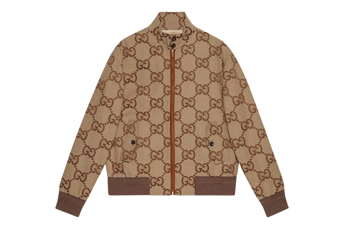 Pre-owned Gucci Jumbo Gg Canvas Jacket Beige/ebony