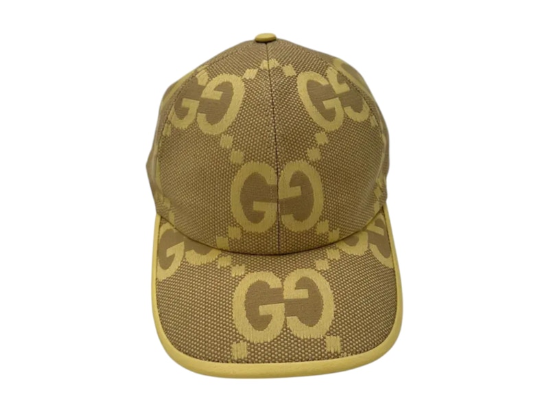 Pre-owned Gucci Jumbo Gg Cap In Ebony/beige