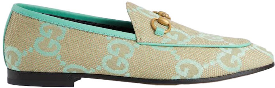 Gucci Jumbo GG Loafer Beige Mint Green Canvas - 431467 FABB1 US