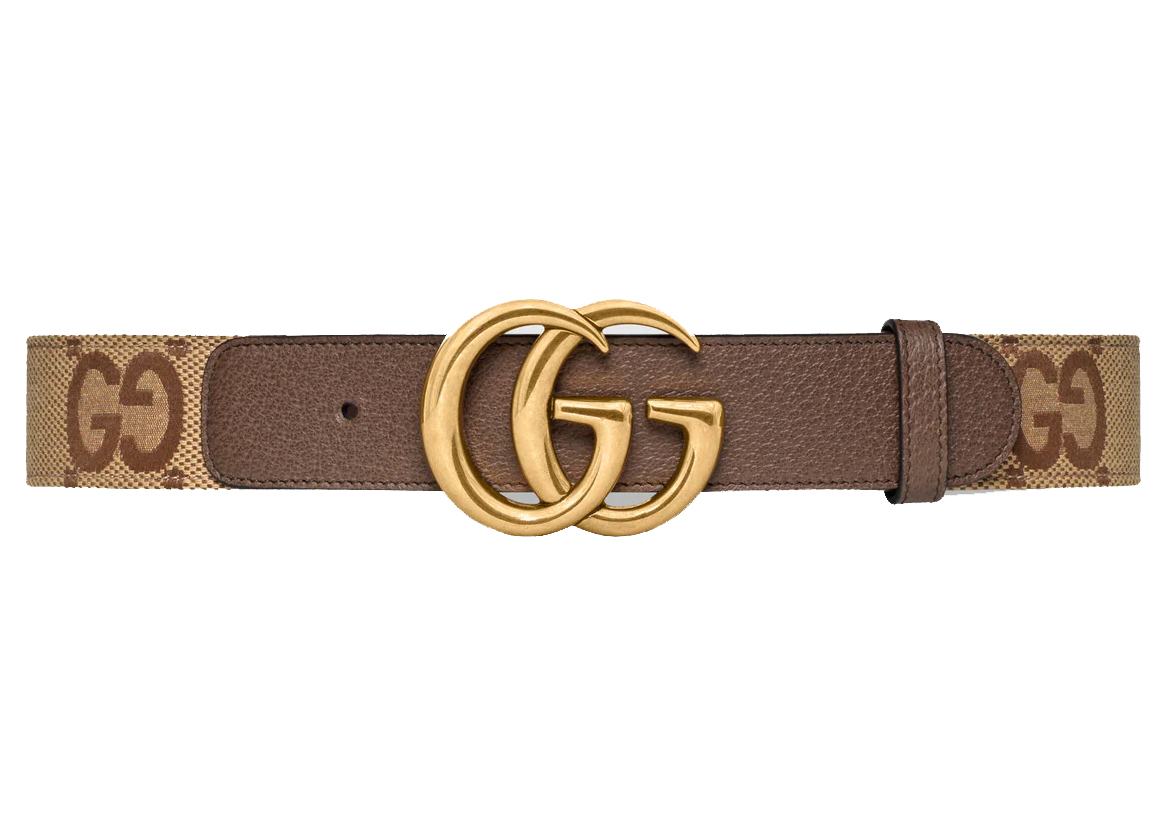 Gucci Jumbo GG Marmont Wide Belt Camel/Ebony