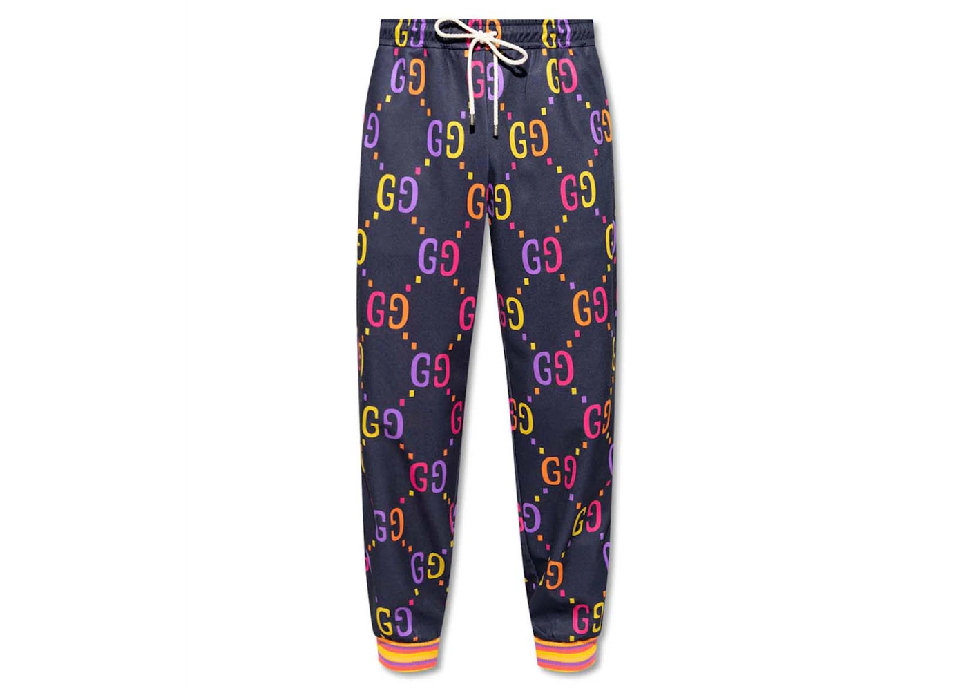 Gucci Jumbo GG Pantaloni Tuta Tecnica Jersey Blu Multi Uomo IT