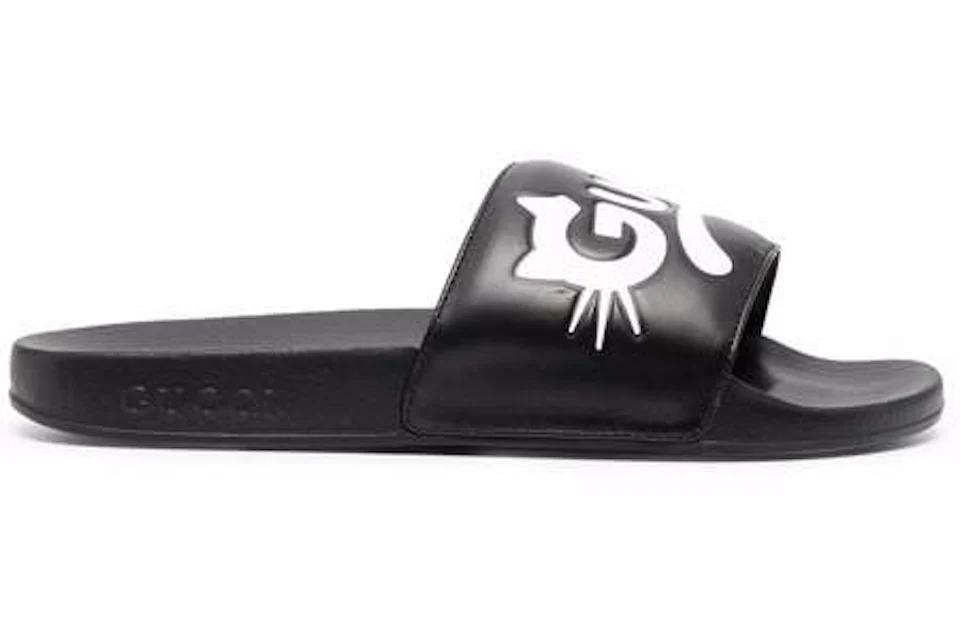Gucci Kitty Logo Slides Black (Women's) - 659947DIR00 - US
