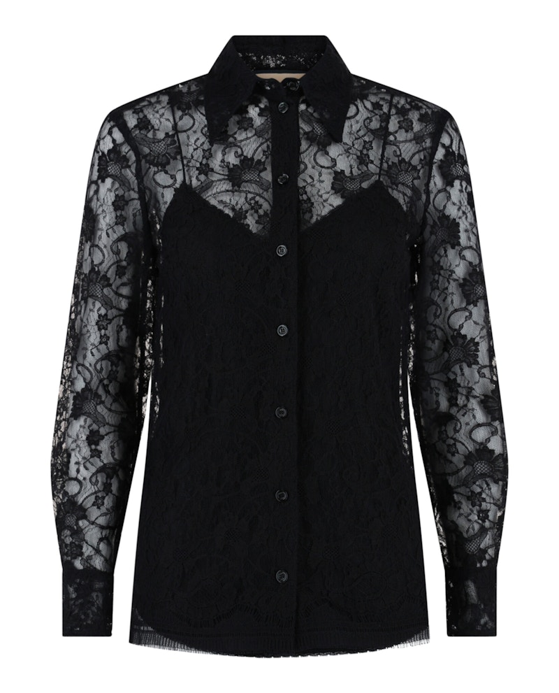 Gucci Lace Patterned Blouse Black