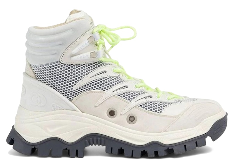 GUCCI Pre-owned Lace Up Ankle Boot (women's) Sneakers In Grey/white In Multi