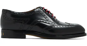 Gucci Lace Up Shoes Black Red