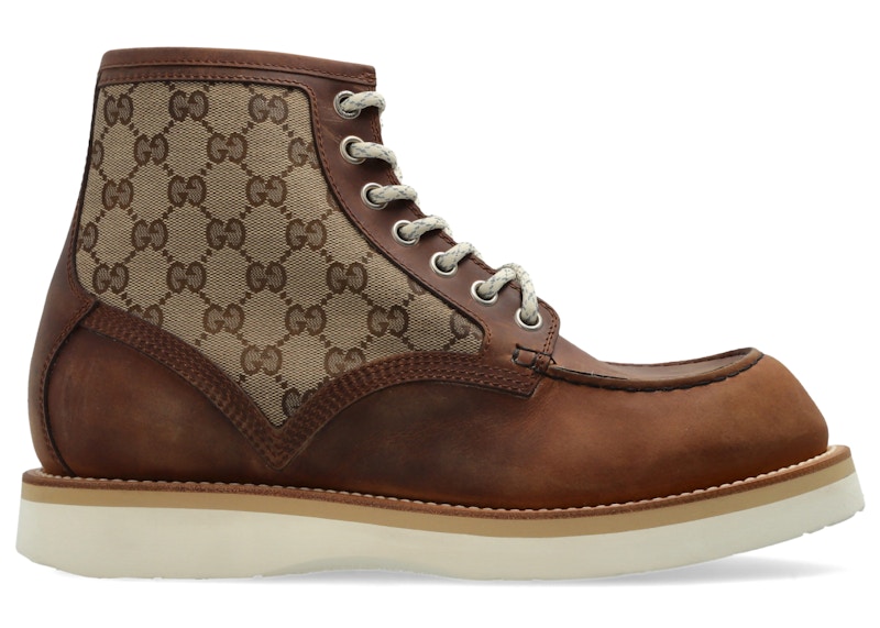 Gucci Laced Ankle Boot Brown