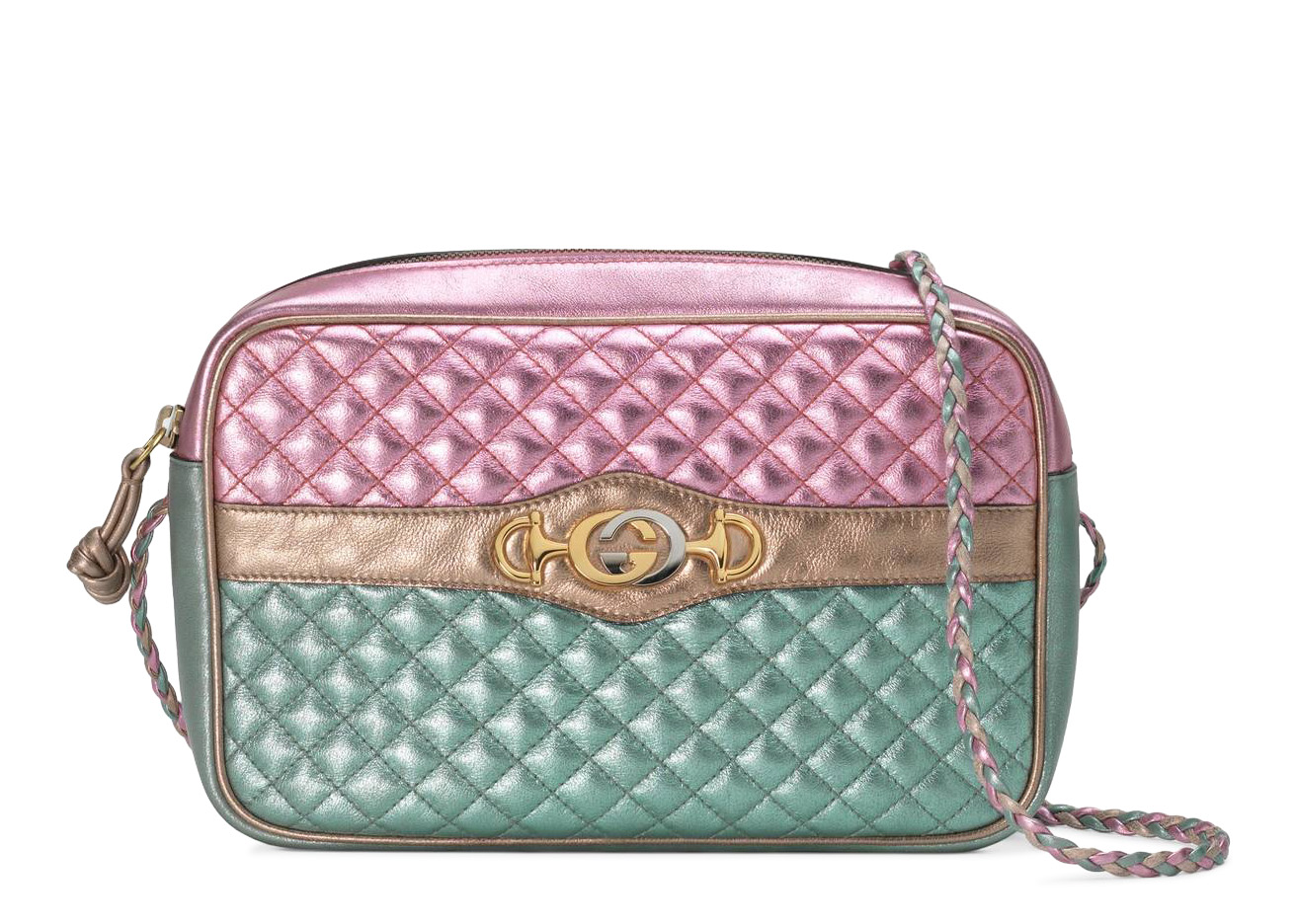 Gucci Laminated Shoulder Bag Small Pink 