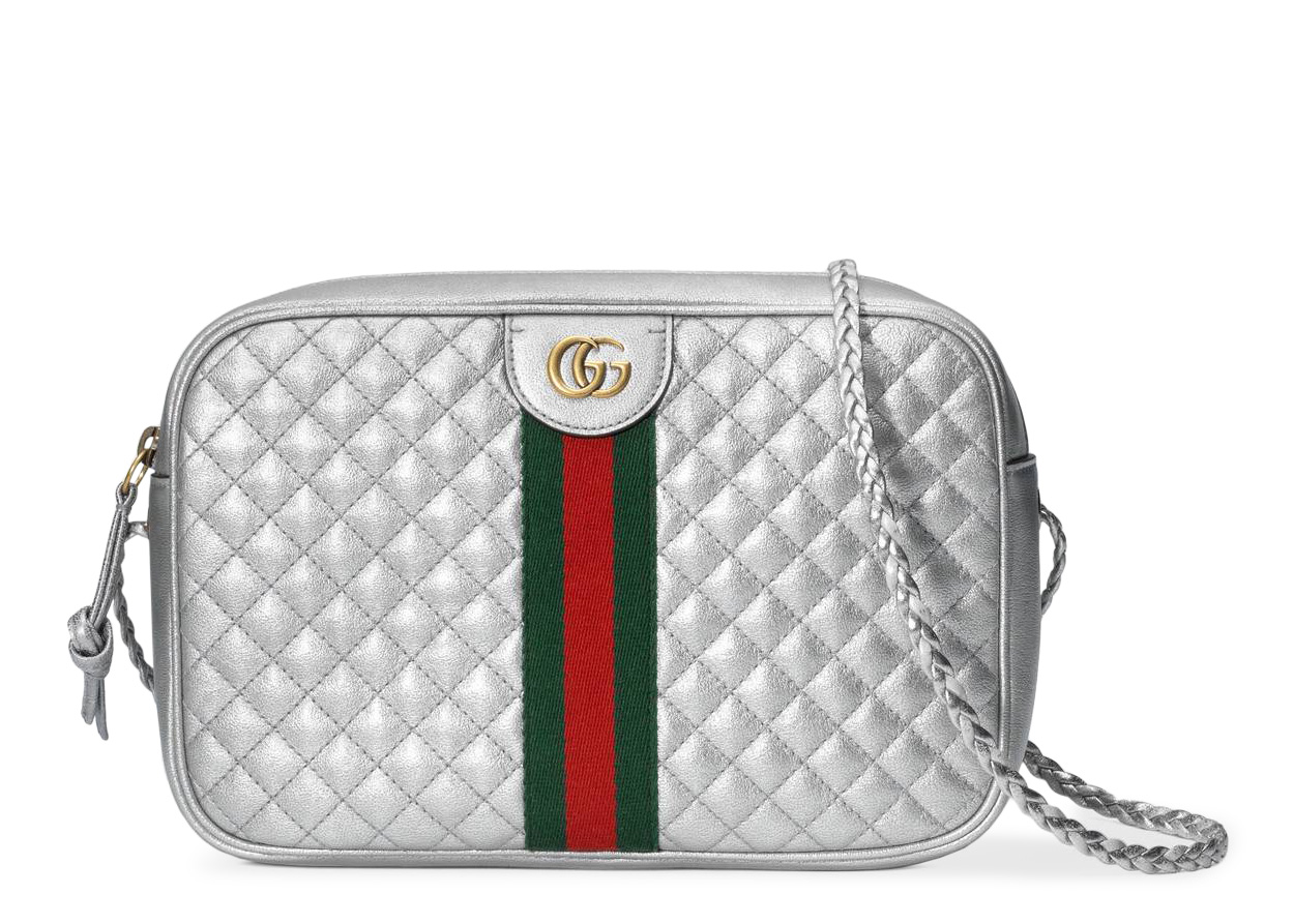 Gucci Laminated Shoulder Bag Small Silver in Matelasse Laminated 