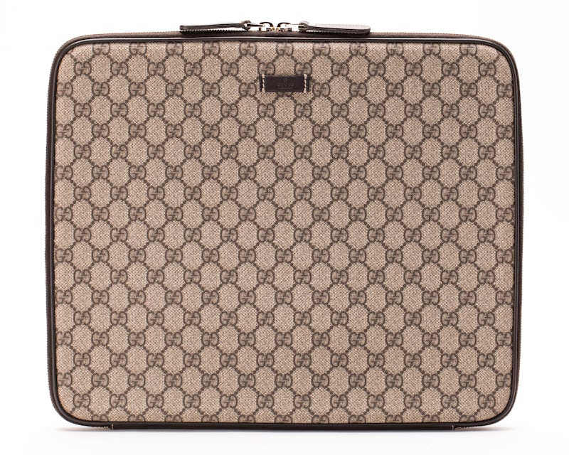 Gucci Laptop Case GG in Canvas with Gold-tone -
