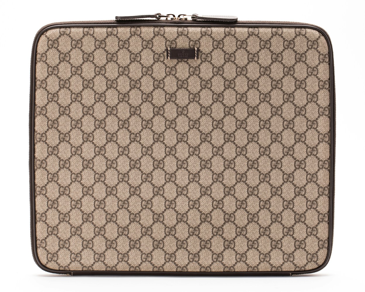 Gucci Laptop Case GG Brown in Canvas Gold-tone