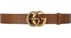 Gucci Leather Belt Double G Buckle with Snake 1.5 Width Cuir