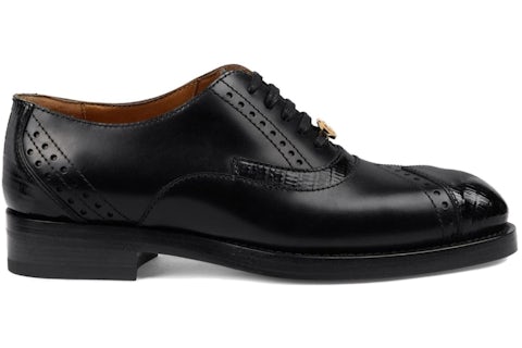 Gucci Chaussures à lacets en cuir Noir (femme) Style 750567