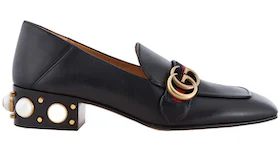 Gucci Leather Mid-Heel Loafer Black (Women's)