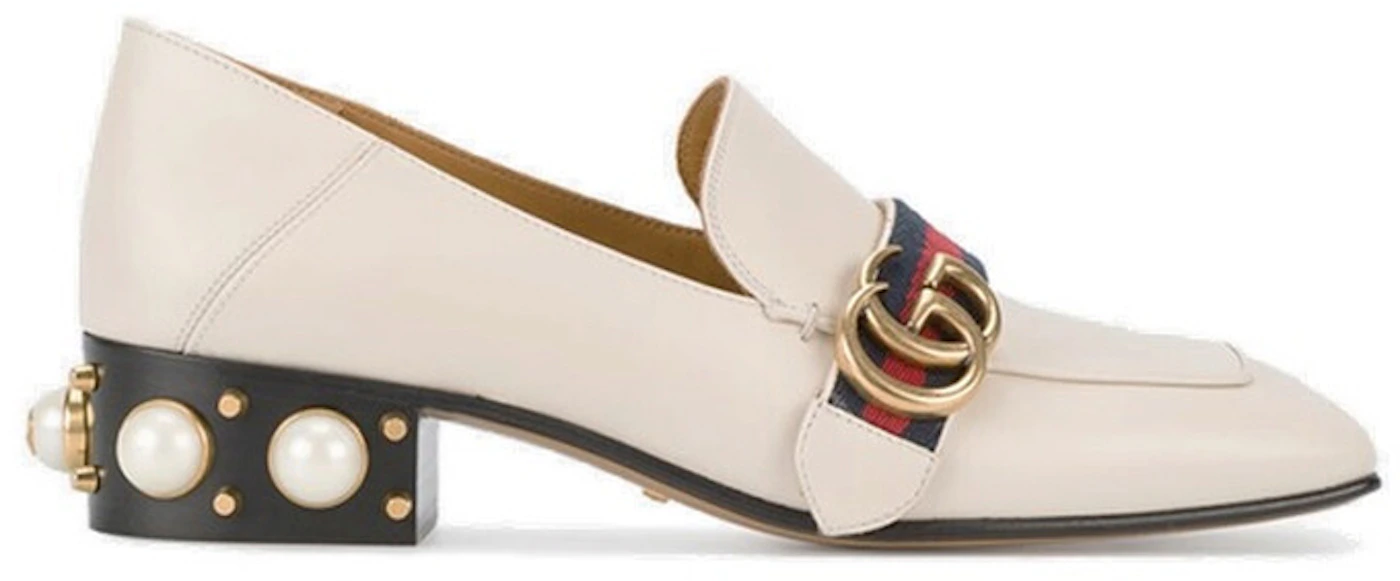Gucci Leather Mid-Heel Loafer White (Women's) - 423559 DKHC0 9061 - US