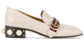 Gucci Leather Mid-Heel Loafer White (Women's)