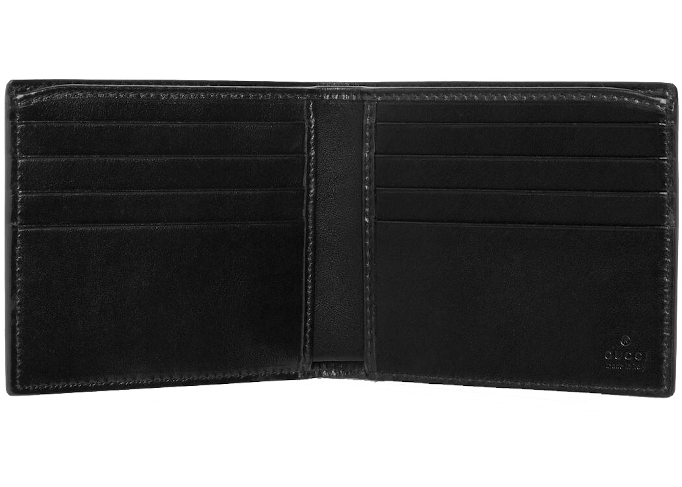 Gucci Leather Wallet with Gucci Logo (8 Card Slot) Black in Calfskin ...