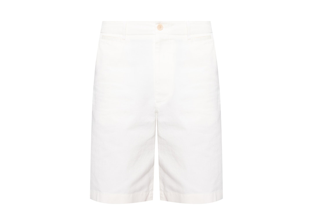 Pre-owned Gucci Logo Back Chino Shorts Milk