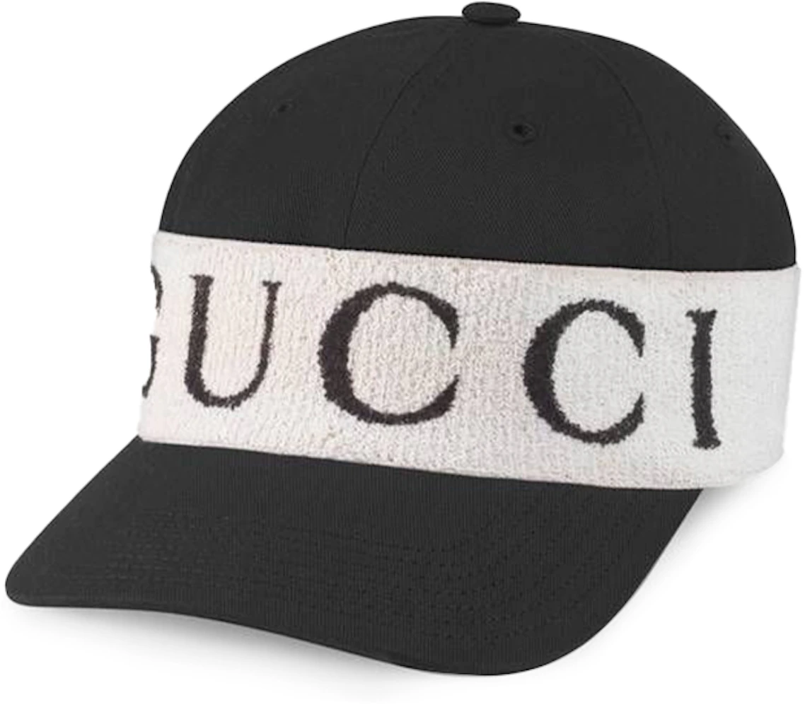 forberede Bliv klar lytter Gucci Logo Band Baseball Cap Black/White Men's - US