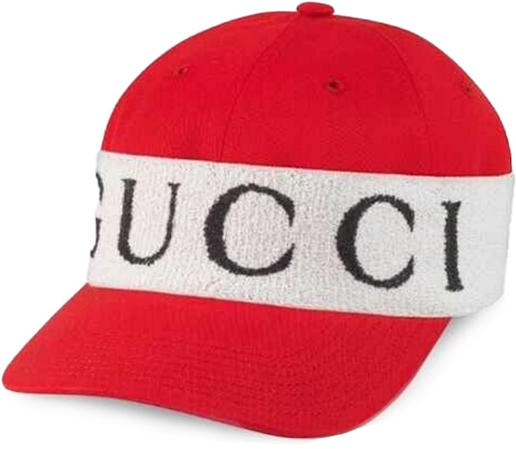 Gucci Logo Band Baseball Cap Red/White Men's - US