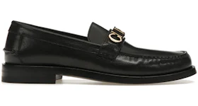 Gucci Logo Loafers Black Leather