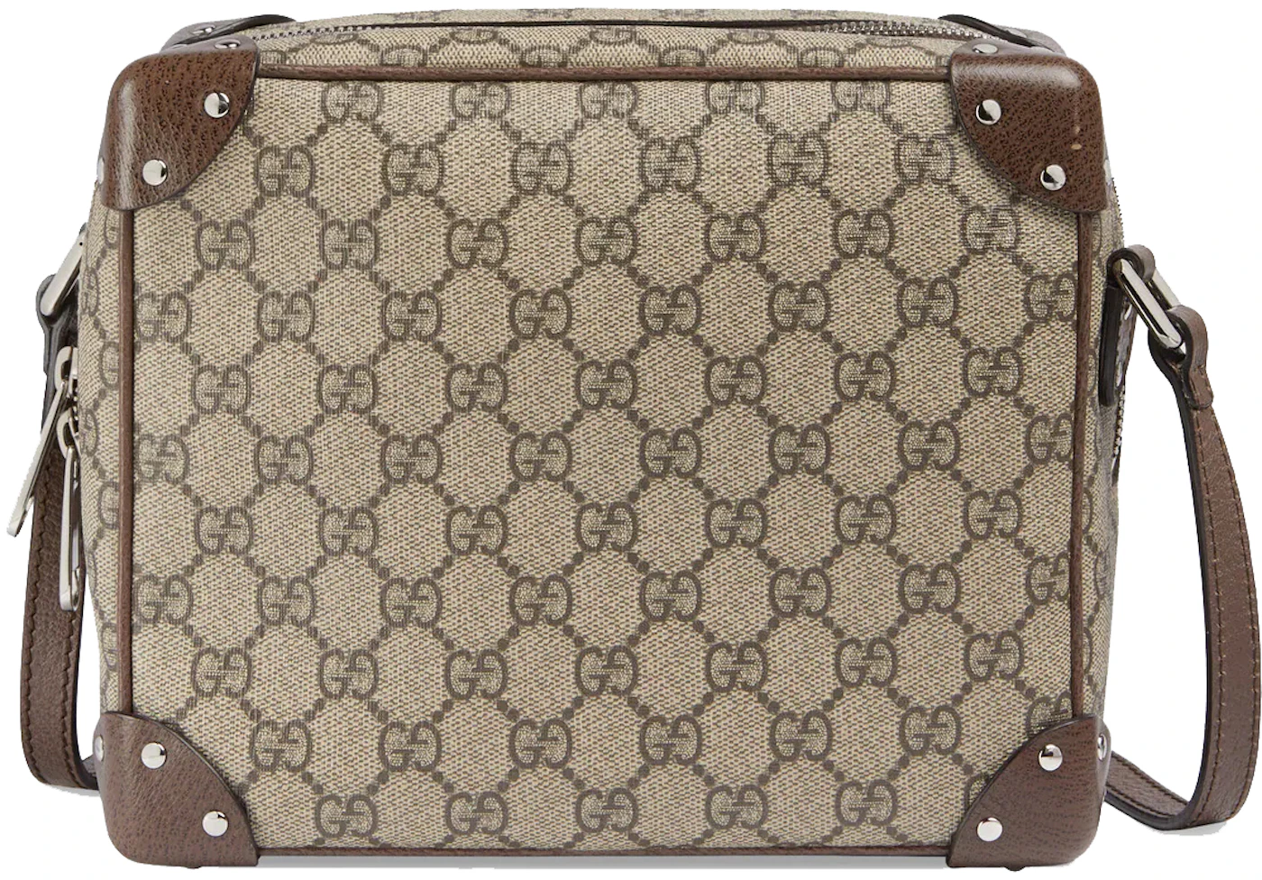 Gucci Logo Print Shoulder Bag Beige/Ebony in Leather - US