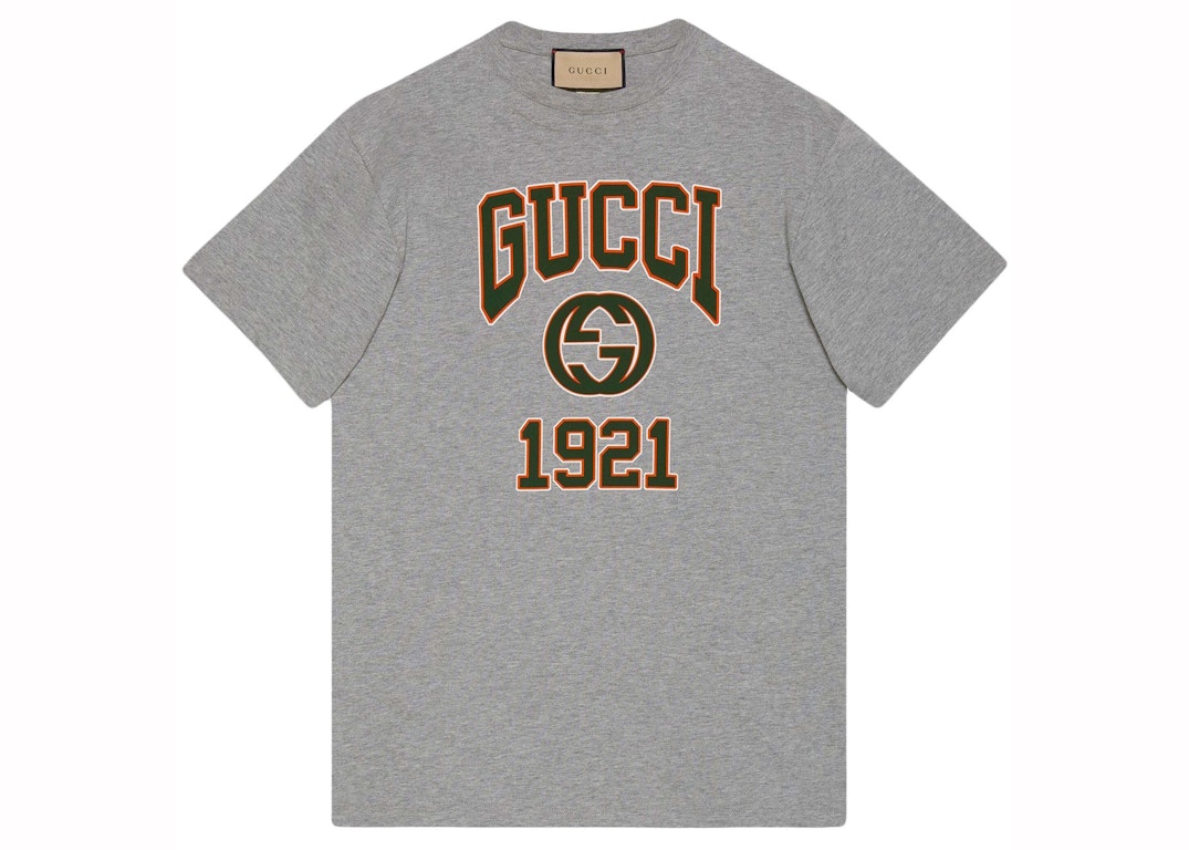 Pre-owned Gucci Logo Print T-shirt Gray