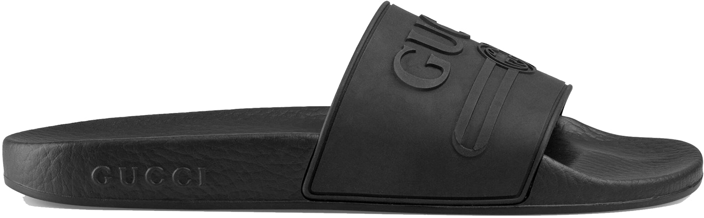 Gucci Logo Slide Black Rubber - 525140 JCZ00 1031