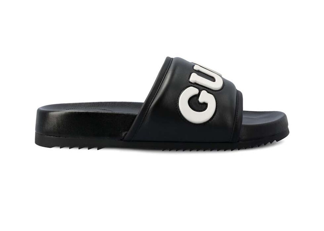 Pre-owned Gucci Logo Slide Black