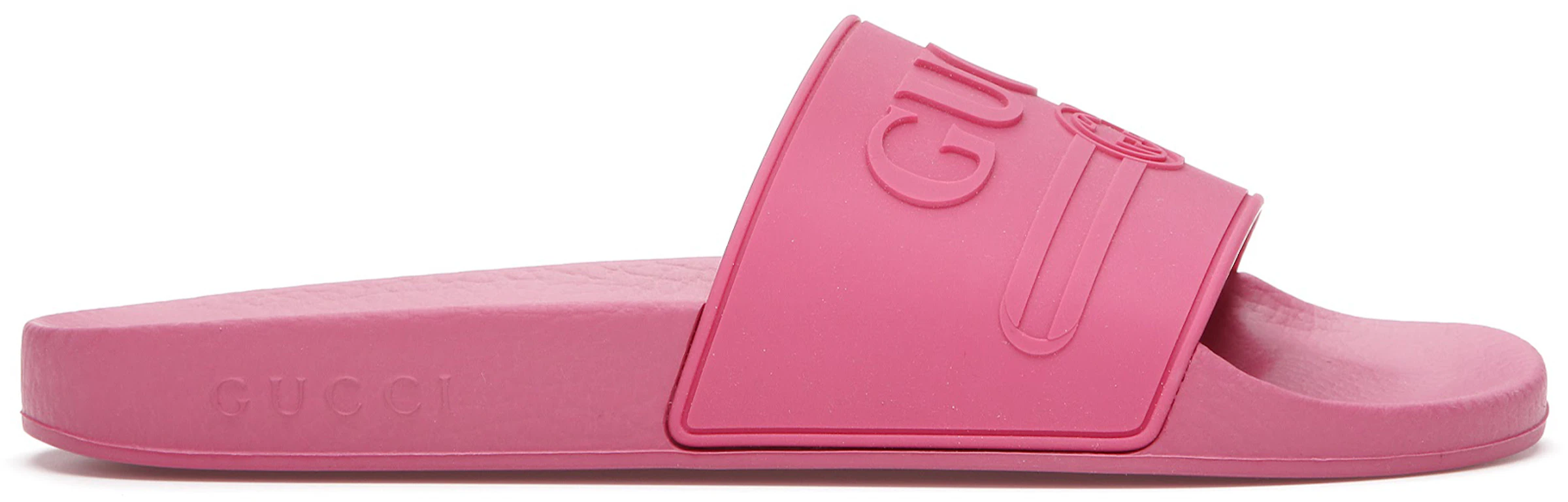 Women's Rubber Slide Sandal In Pastel Pink Rubber GUCCI® US | atelier ...