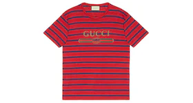 Gucci Logo Striped T-shirt Red