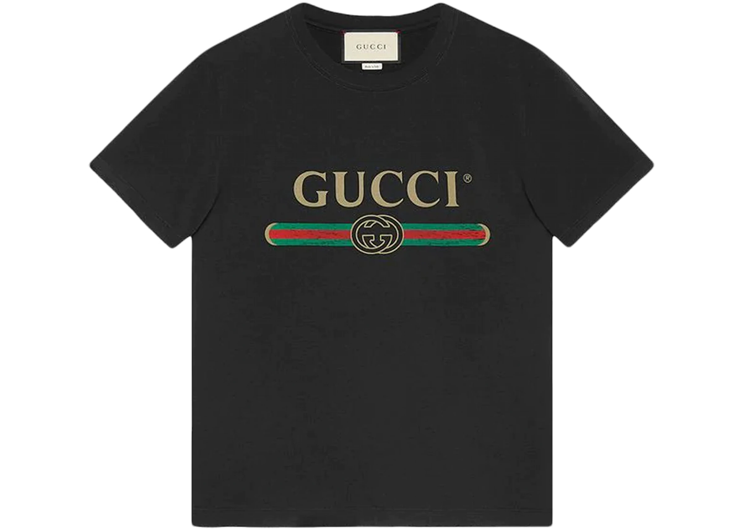 Gucci Logo Washed Print T-shirt Black - US