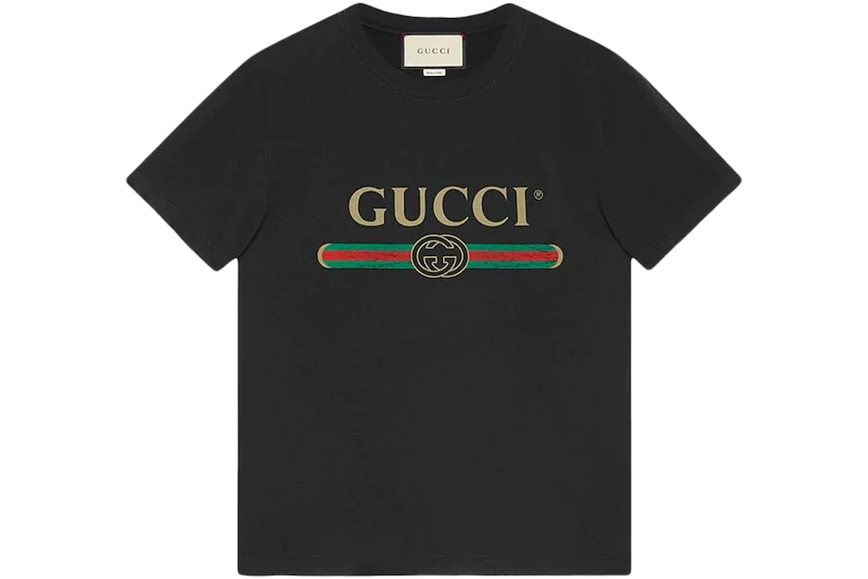 Gucci Logo Washed Print T-shirt Black