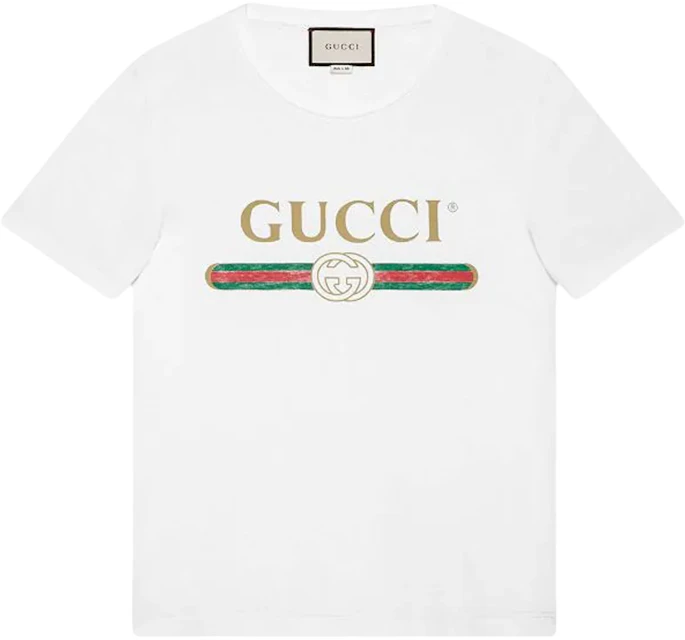 Gucci Logo Washed Print T-shirt White - ES