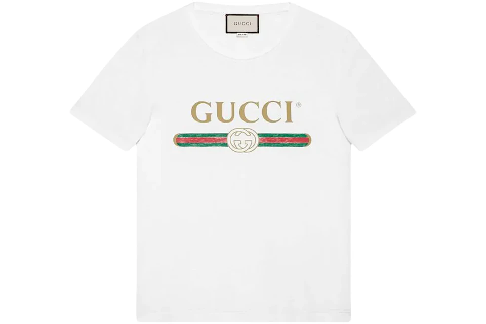 Gucci Logo Washed Print T-shirt White