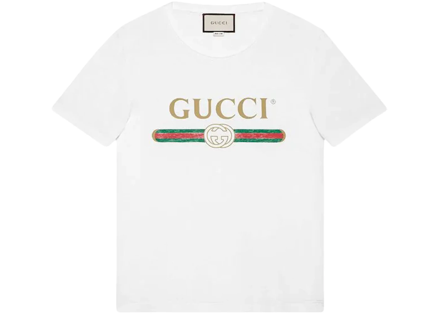 Gucci Logo Washed Print T-shirt White Men's - GB