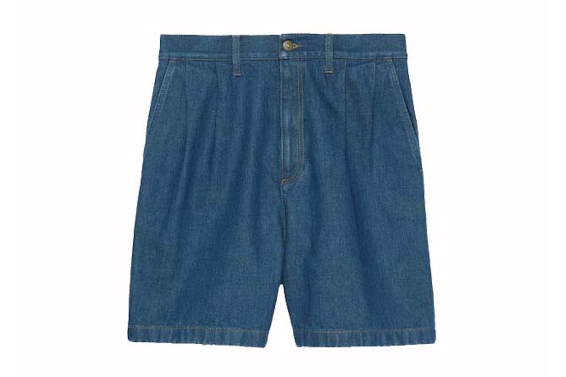 Pre-owned Gucci Lovelight Denim Shorts Blue