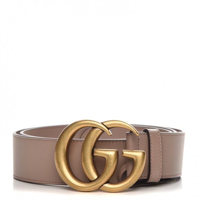 Gucci GG Marmont Belt Dusty Pink in Calfskin Leather with Aged Gold-Tone -  US