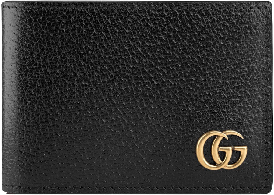 GUCCI Men's Black Microguccissima GG Logo Leather Bifold Wallet