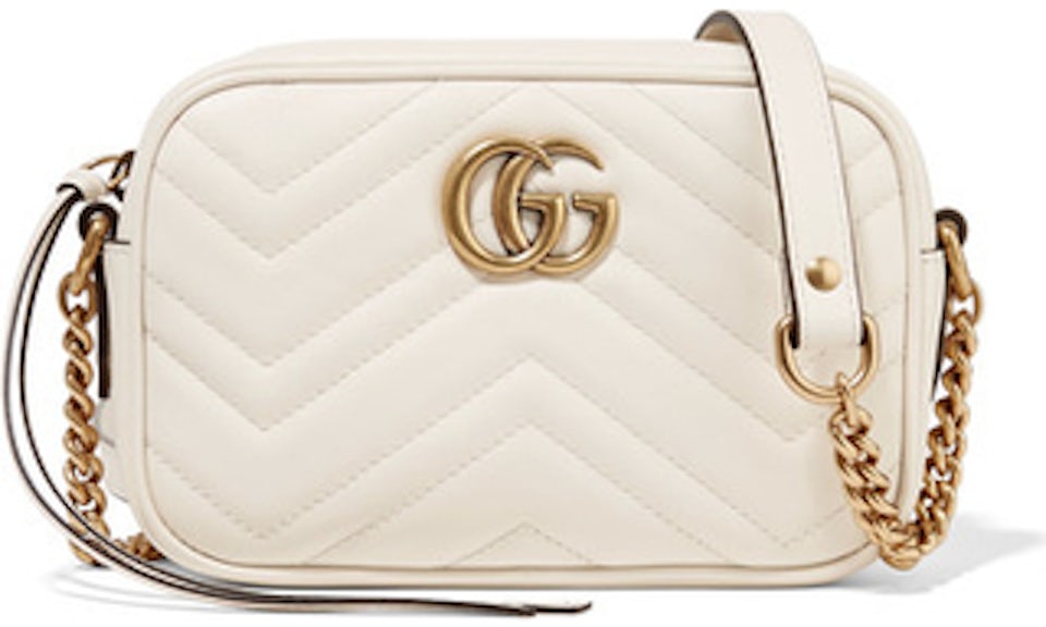 Gucci Cream Matelasse Leather Mini GG Marmont Camera Bag Gucci