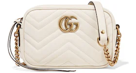 Gucci GG Marmont Camera Bag Matelasse Mini White