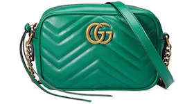 Gucci GG Marmont Camera Bag Matelasse Mini Emerald
