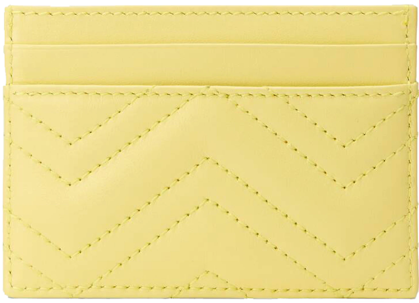 Gucci Marmont Card Case GG (4 Card Slot) Pastel Yellow in Matelasse ...