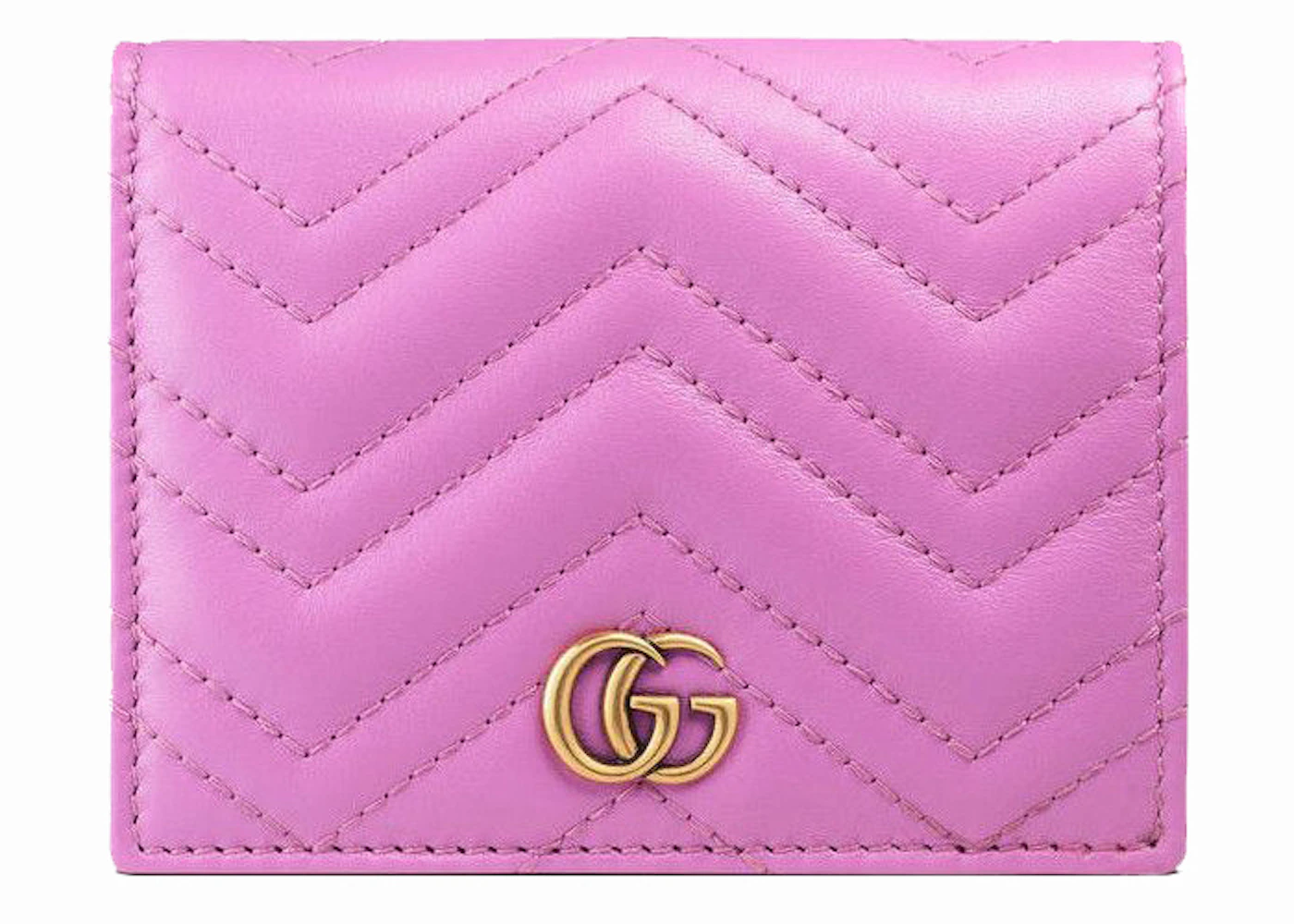 GG Marmont card case wallet in taupe leather