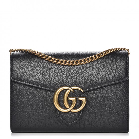 gg marmont leather chain wallet