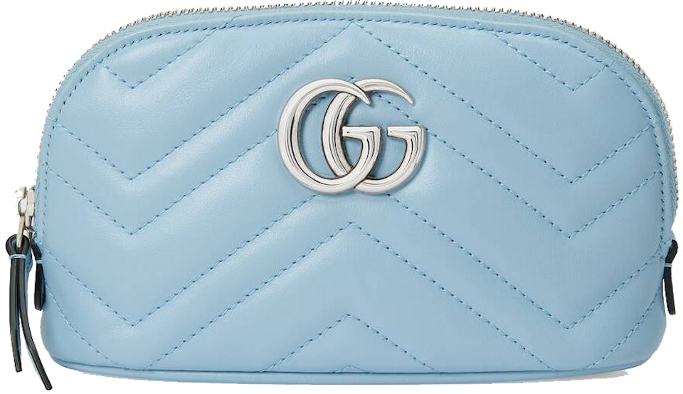 GG Marmont card case in royal blue leather