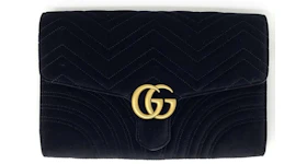 Gucci Marmont GG Clutch Matelasse Velvet Black