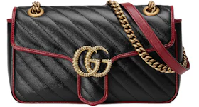 Gucci GG Marmont Shoulder Bag Diagonal Matelasse Small Black
