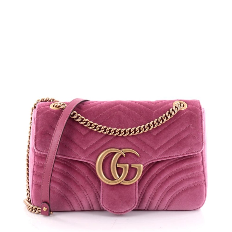 Gg marmont medium store velvet shoulder bag