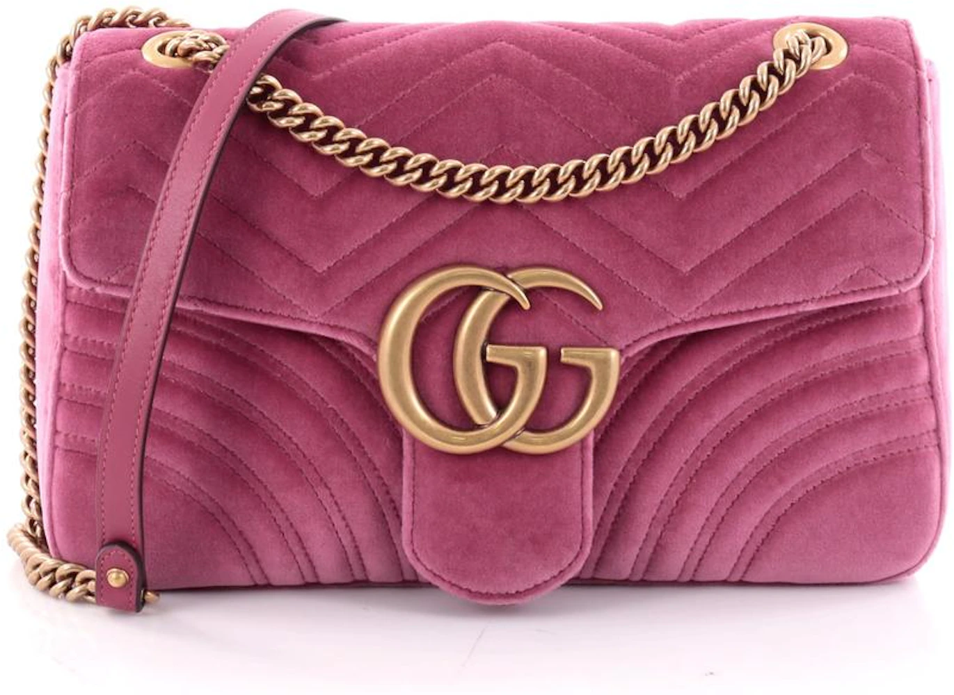 Gucci GG Marmont Shoulder Bag Matelasse Medium Dark Pink - US
